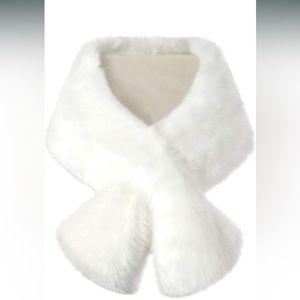 Faux Fur Collar Shawl/ Scarf wrap